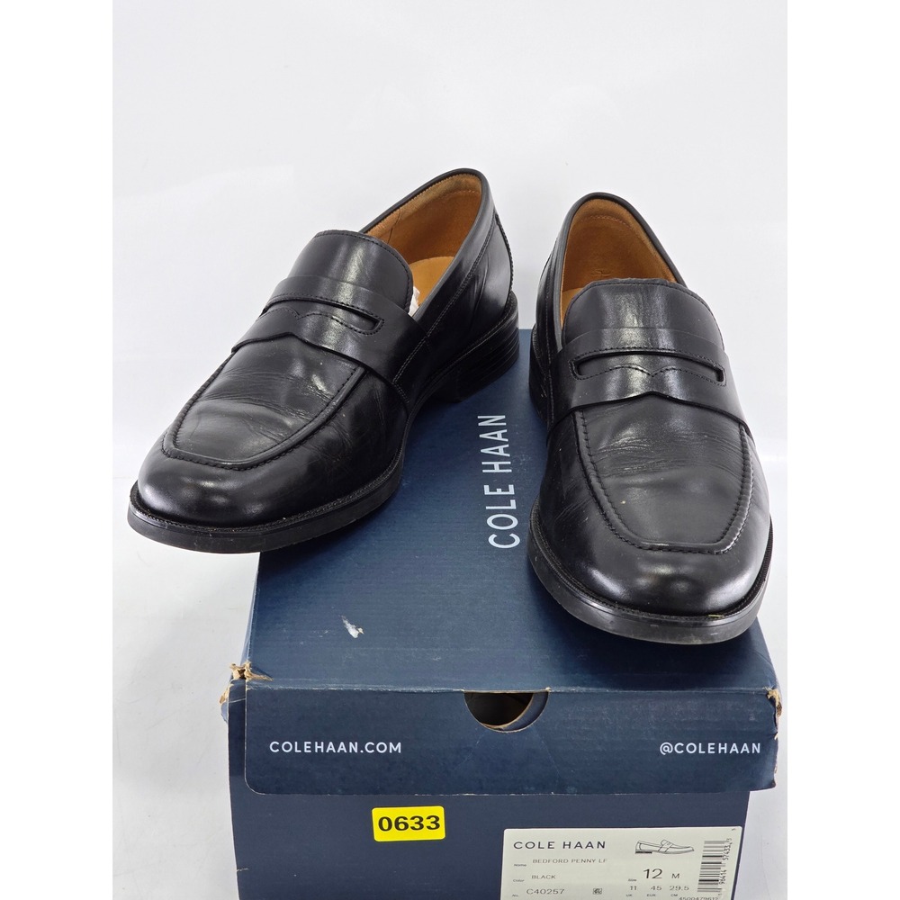 Cole Haan Bedford Penny LF Men 12 Black Leather Loafers C40257 - Excellent